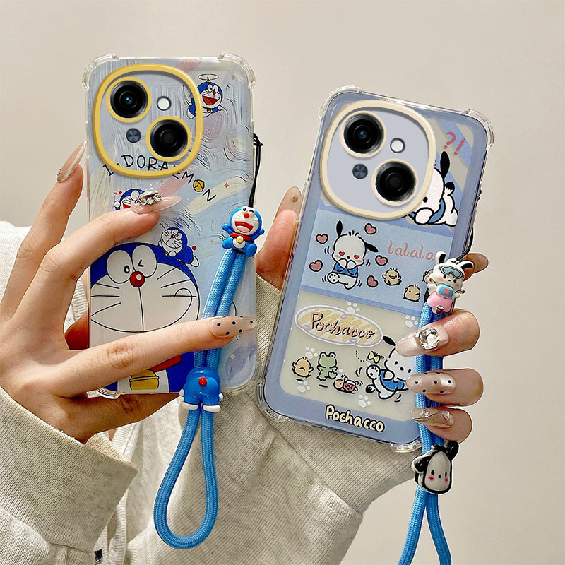 กรณี TECNO SPARK GO 1 GO 1S GO 2025 การ์ตูนสี่ด้านป้องกันการตกซิลิโคนอ่อนนุ่มเคสโทรศัพท์ YXSJ1