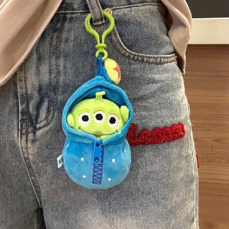 Toy Story Alien น่ารักสามตา Boy Plush จี้กระเป๋านักเรียนจี้พวงกุญแจตุ๊กตาของเล่นของขวัญวันเกิด