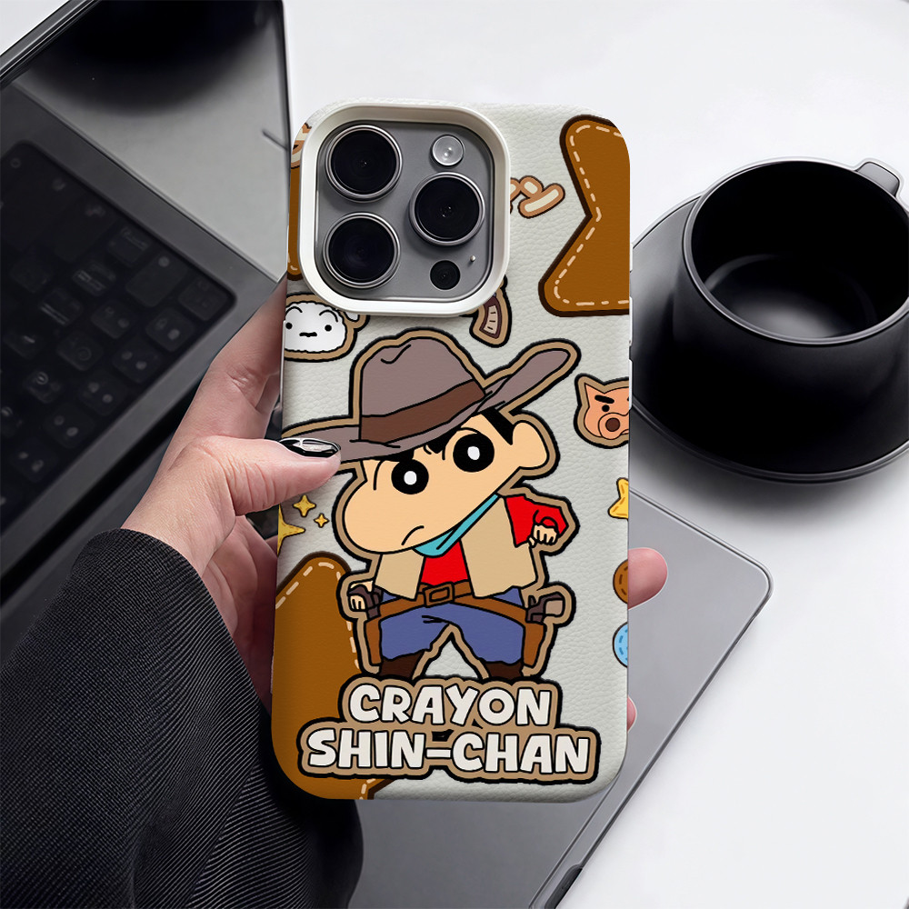 COD-ในไทย💟เคสแฟชั่น เด็กคาวบอยน่ารัก สําหรับ iPhone 8 X 11 12 13 14 15 TPU เคสโทรศัพท์พื้นผิวลิ้นจี่ กันกระแทก Unisex