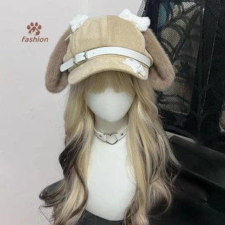 [แฟชั่น] Gothic Lolita Beret Punk Bone ยาวหูลูกสุนัขหมวกผู้หญิงสาวคอสเพลย์หมวกหมวกอเนกประสงค์ของขวัญ {TH}
