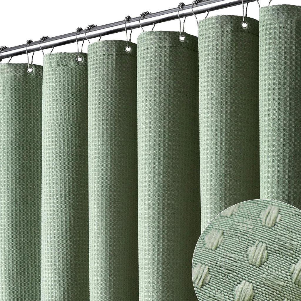 230G Waffle Shower Curtain Thickened Set Hook Toilet Bathroom Curtain Shower Waterproof Mildew-Proof