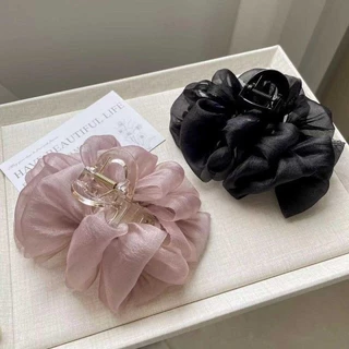 หญิงขนาดใหญ่ 2025 สไตล์ใหม่ High-End Gauze Cloud Bubble Clamp