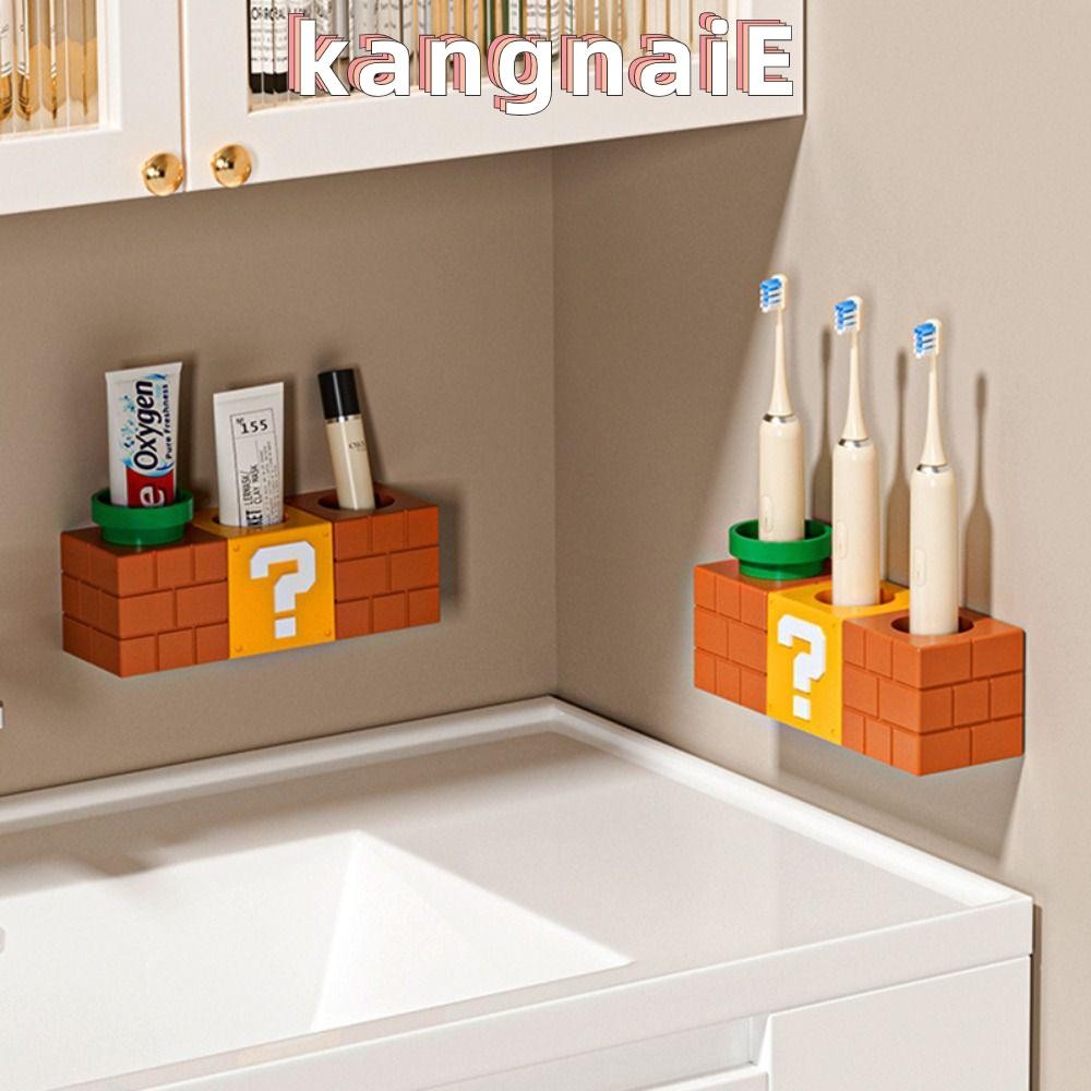 KANGNAI ที่ใส่แปรงสีฟัน, ที่วางยาสีฟันในห้องน้ําอะนิเมะแบบมีกาวในตัว, สนุกทนทานพร้อมท่อระบายน้ําชั้นวางแปรงสีฟันไฟฟ้าการ์ตูนตกแต่งบ้าน