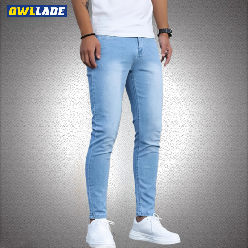 OWLLADE Skinny Jeans Men สีน้ําเงินยืดได้ 802 C03 2T
