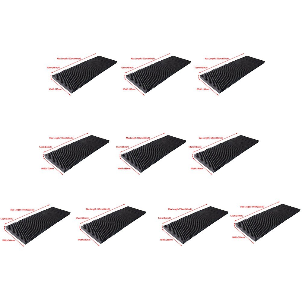 【Bestshe】Bellows Cover Parts Replacement 1.5m Stretch 130m-300mm Folding Width 15mm