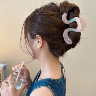 Jelly Color Shiny Face Simple Hair Clip Multi-Clip Womens 2025 New High-end Shark Clip
