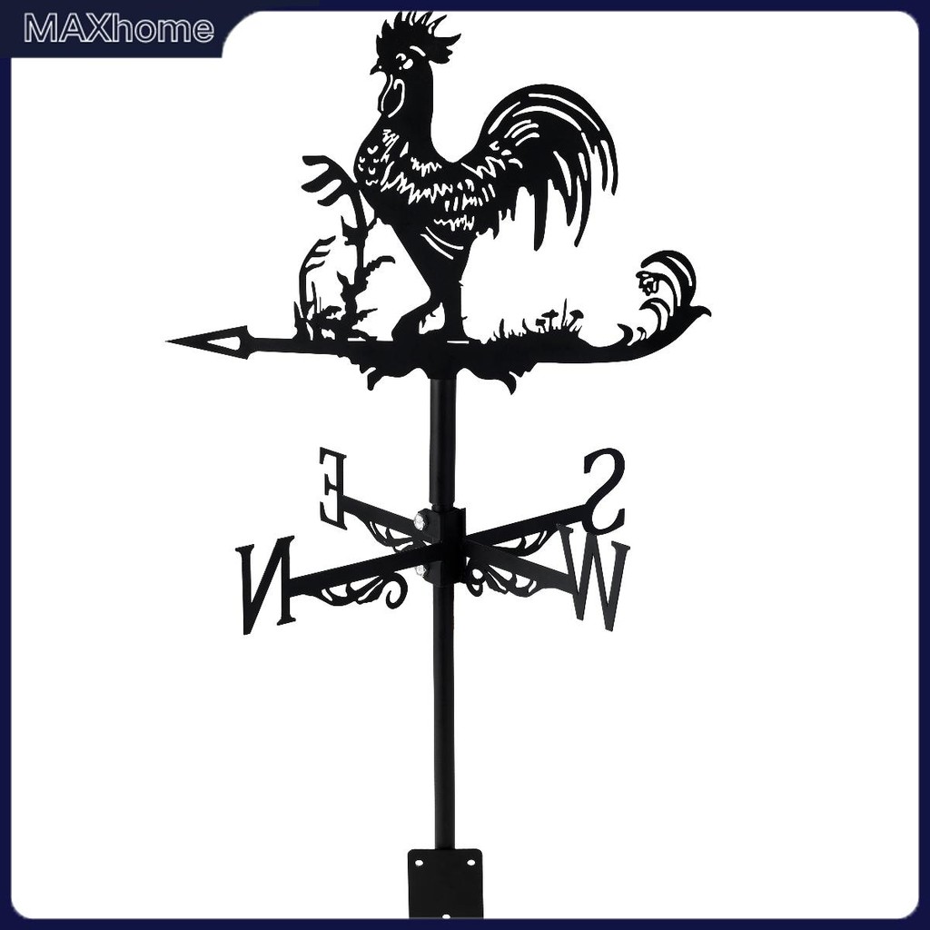 ไก่ลม Vane สแตนเลส Rooster Wind Direction Indicator Anti-Aging Rooster Weathervane SHOPTKC2206