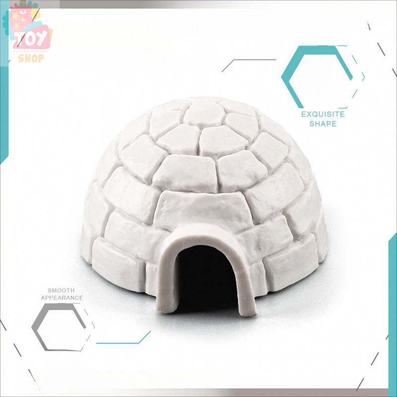 จำลองอาคารขั้วโลกโมเดลกระท่อมน้ำแข็งมินิสโนว์เฮ้าส์โต๊ะทรายภูมิทัศน์สัตว์ซ่อนบ้านของตกแต่ง