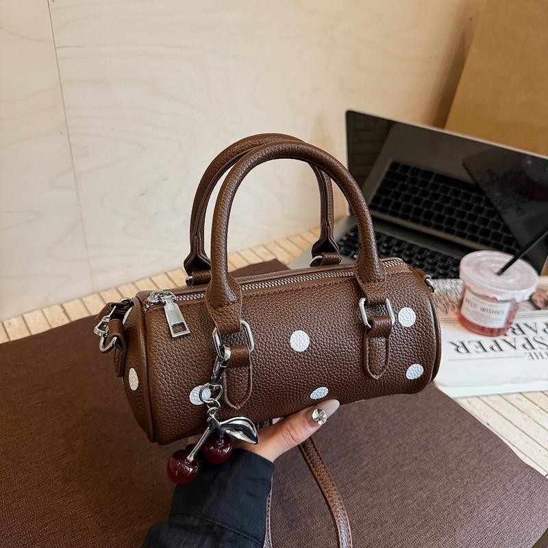 กระเป๋าสะพายข้างสุภาพสตรี สไตล์เกาหลีทรงกระบอก ลายจุดบอสตัน ขนาดเล็กแต่มีความจุมาก - รูปที่ 6