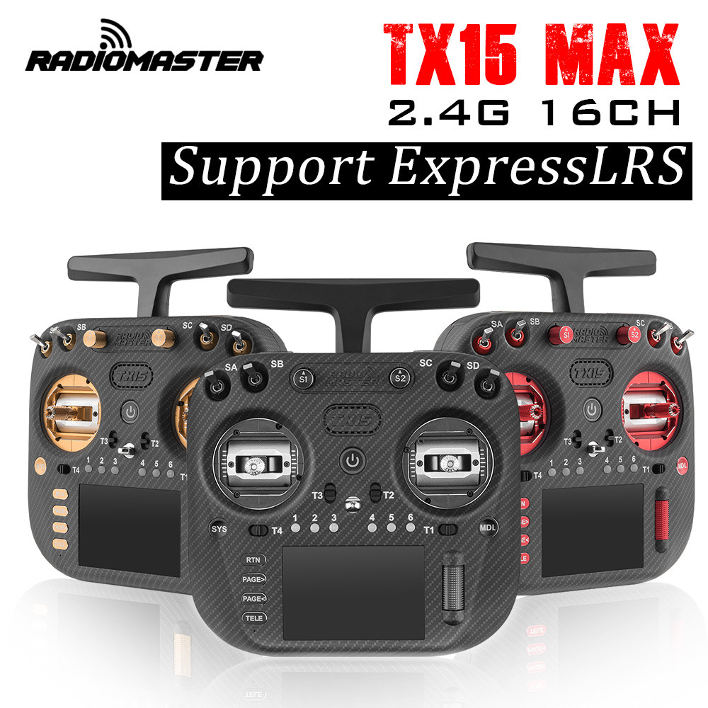 RadioMaster TX15 MAX 16CH ELRS 2.4G Radio Transmitter 3.5inch IPS AG02 Hall Gimbal 480x320 Support E