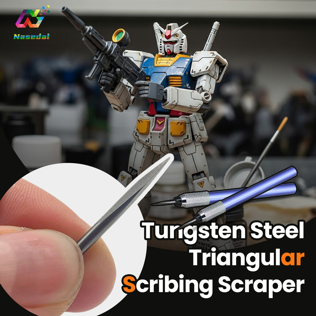 Ms073 รุ่นทหารเครื่องหมาย Parting Line C-Plane ทังสเตนเหล็กสามเหลี่ยม Scraper สําหรับ Gundam Gunpla อาคาร DIY ทําเครื่องมือ Sharp มีดโกนสามด้าน