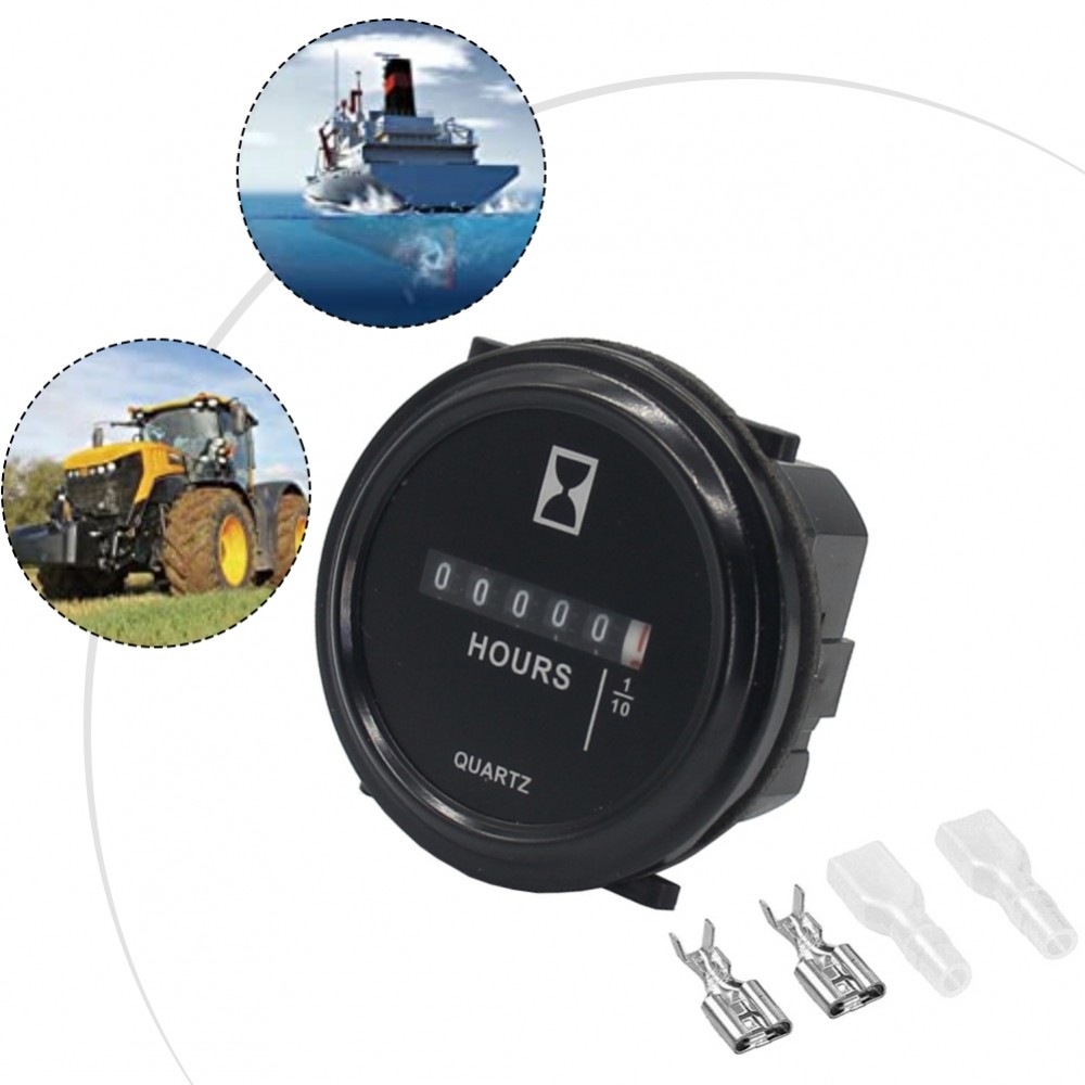 Mechanical Timer Hour Counter AC DC 6V 80V กันน้ําสําหรับรถบรรทุกสําหรับรถจักรยานยนต์