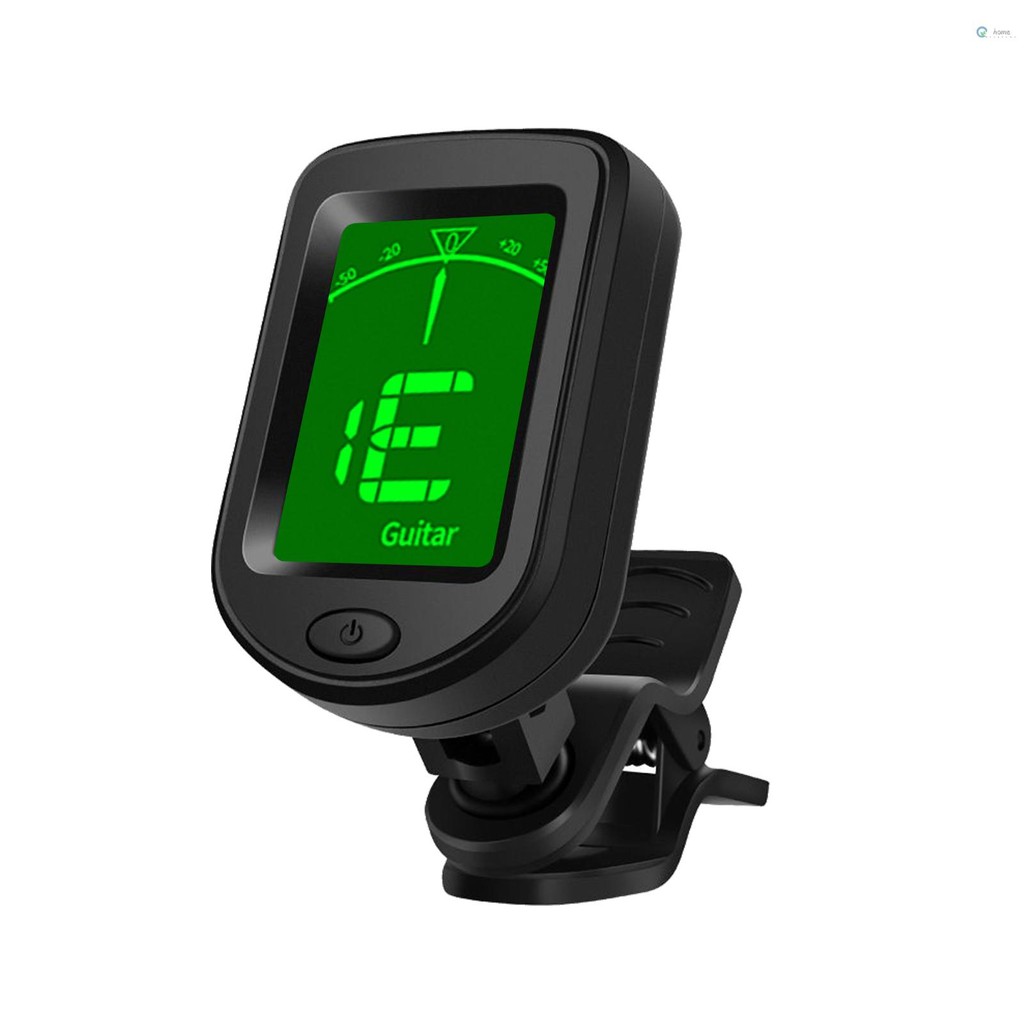 T-02 กีตาร์จูนเนอร์ Clip-on Chromatic Digital Tuner จอแสดงผล LCD Mini ขนาดจูนเนอร์สําหรับกีตาร์โปร่ง Ukulele ไวโอลิน