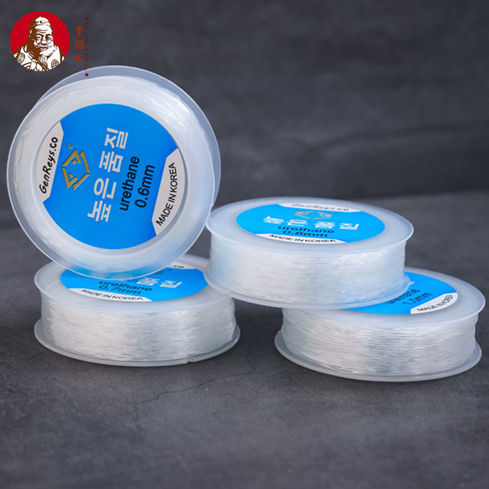 เกาหลีใต้นําเข้าด้ายยืดหยุ่น0.4/0.5/0.6/0.8มิลลิเมตรคริสตัลใสดึงแตกสร้อยข้อมือยืดหยุ่นลูกปัดด้าย