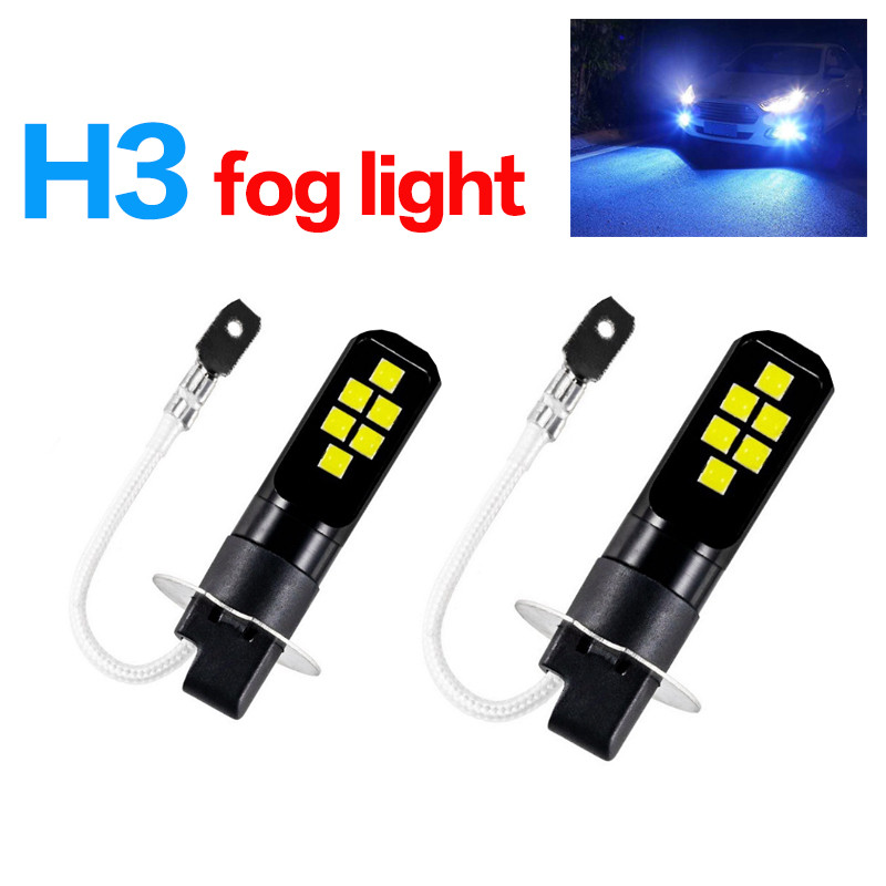 2 * H3 ice blue 55W 1100LM 6500K คุณภาพยานพาหนะ High Power ไฟตัดหมอกรถยนต์หลอดไฟ LED