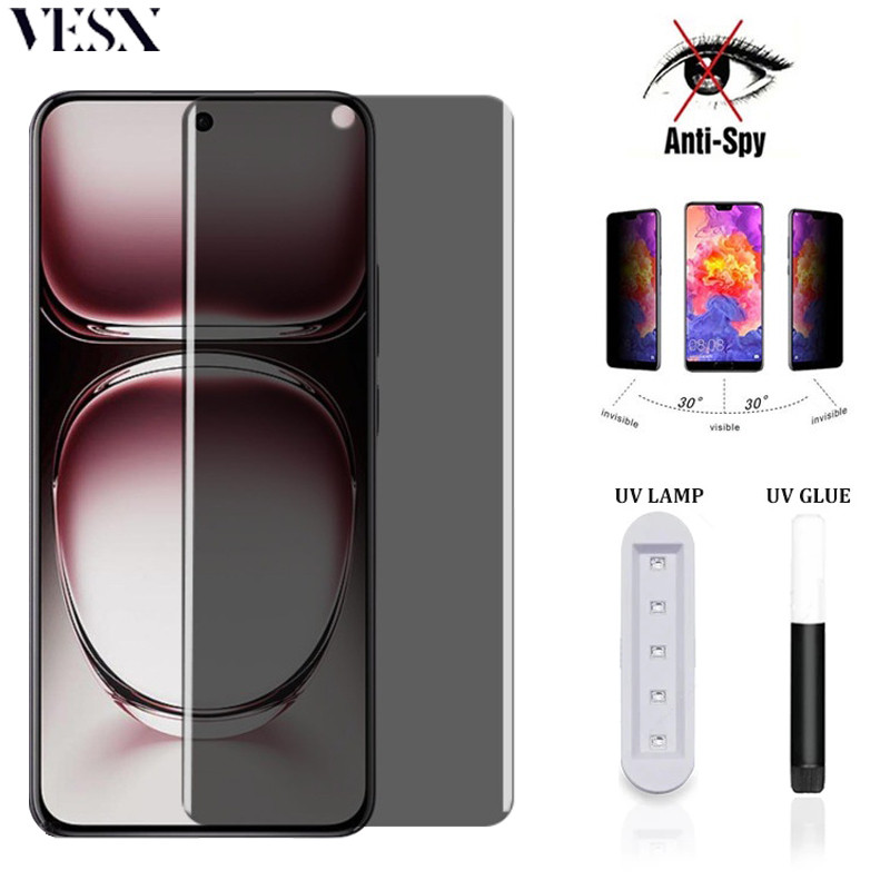 Matte Anti Spy ความเป็นส่วนตัว UV กระจกนิรภัยฟิล์มป้องกันหน้าจอ OPPO Find X8 X7 Ultra X6 X5 X3 Reno 12 11 10 9 8T Pro+ Plus 4G 5G 2024