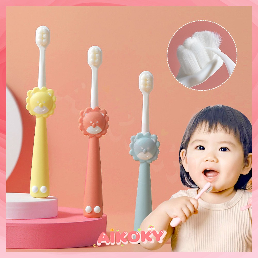 AIKOKY แปรงสีฟันเด็ก แปรงฟันเด็ก แปรงสีฟันเด็กทารก เเปรงสีฟัน ทารกอายุ 2-6 ปีทุ่มเทให้กับการแปรงฟัน