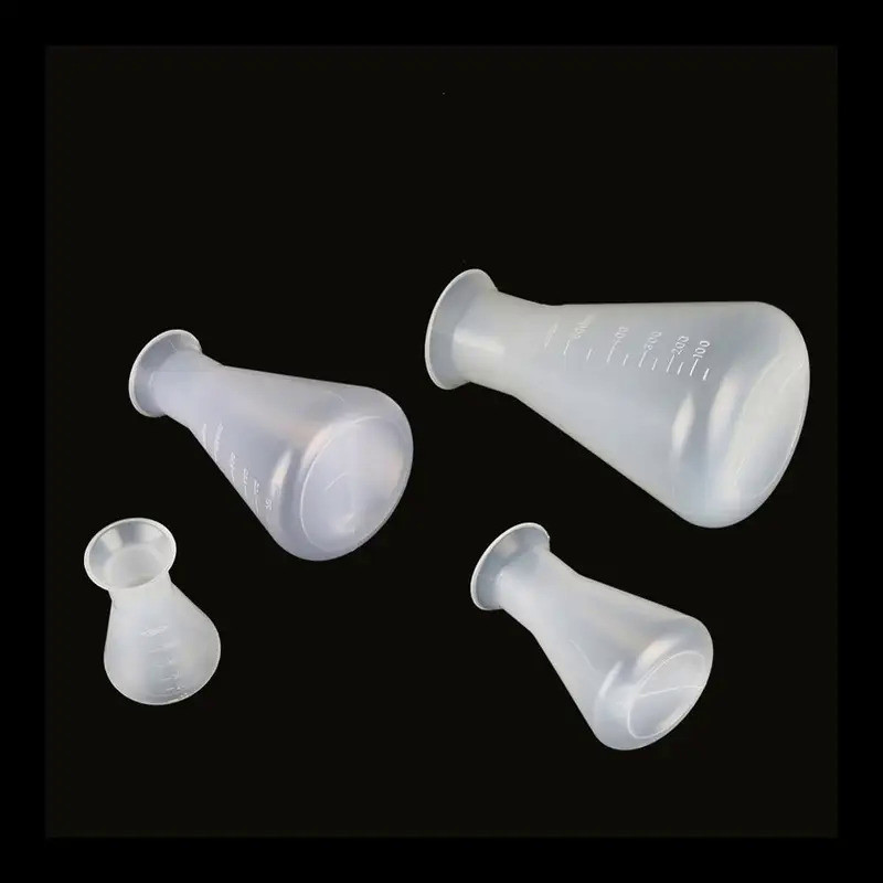 Plastic Erlenmeyer Flask Narrow Neck Conical Triangle Flask Chemistry Laboratory Analysis trument 50