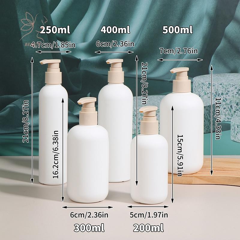 [เมย์บิวตี้] 200-500มล สีขาวปั๊มพลาสติกที่ว่างเปล่าโลชั่นแชมพูขวดเครื่องสําอางระดับไฮเอนด์หัวปั๊มอะคริลิรีฟิล {ไทย}
