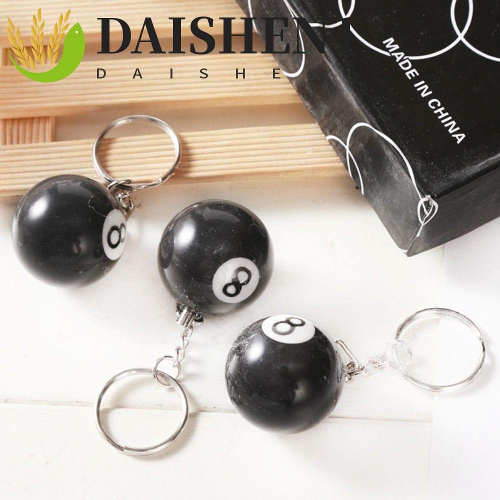 Daishen1 พวงกุญแจเรซิ่น ทรงกลม ขนาดเล็ก สําหรับของขวัญ เครื่องประดับ พวงกุญแจสนุ๊กเกอร์ เบอร์ 8 8
