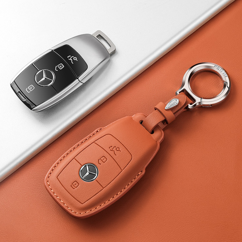 เฉพาะ Mercedes-Benz รถสมาร์ทคีย์ซองหนัง E-Class C260l Gla Glc300l Gle E300L A200L S-Class แฟชั่นที่เรียบง่ายกุญแจดัดแปลงกระเป๋า