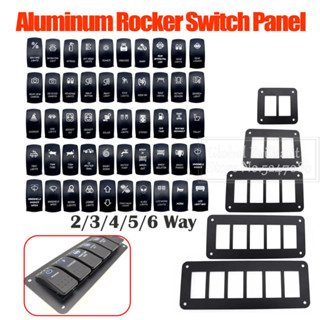 2 3 4 5 6 Way Dual Bule LED Marine เรือ Rocker แผงสวิตช์สําห…