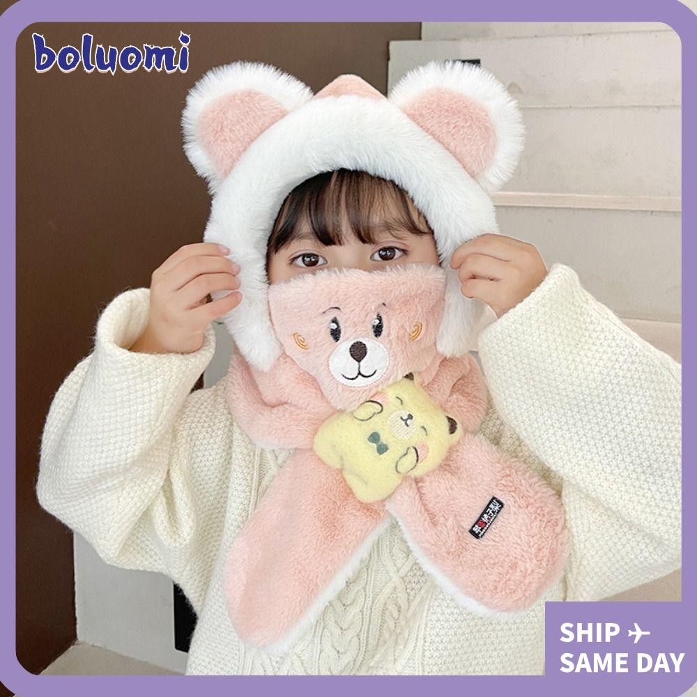 โบลูโอมิ เด็กฤดูหนาวหมวก,หนาอบอุ่นเย็นหลักฐานเด็กตุ๊กตาหมวก,ป้องกันหู กันลม กีฬากลางแจ้งหมวกการ์ตูน