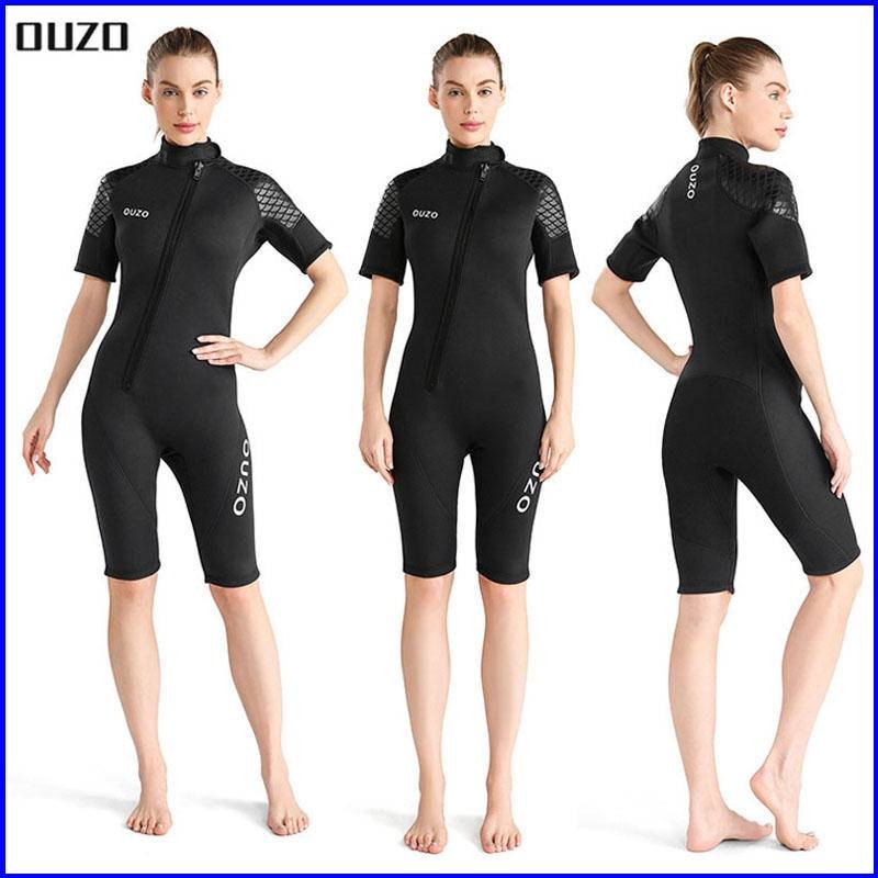 วีซูตสำหรับผู้ชายและผู้หญิง ขนาด 3 มม., ทำจากเนโอพรีนยืดหยุ่น สไตล์สั้น ออกแบบมาให้อบอุ่นและมีซิปรอบ