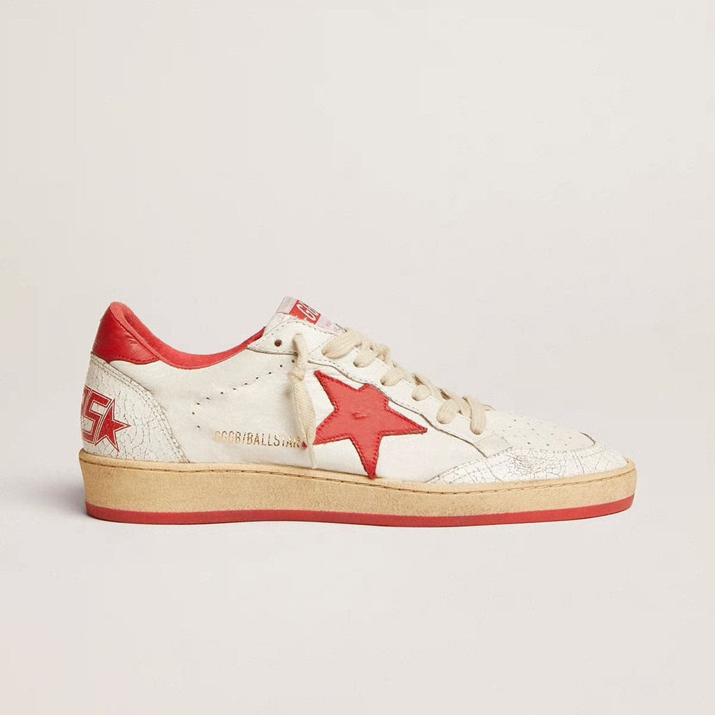 Golden Goose รองเท้าผ้าใบสำหรับผู้ชายและผู้หญิงคู่ unisex Old Star Little สกปรกรองเท้าสีขาวเล็กๆ cow