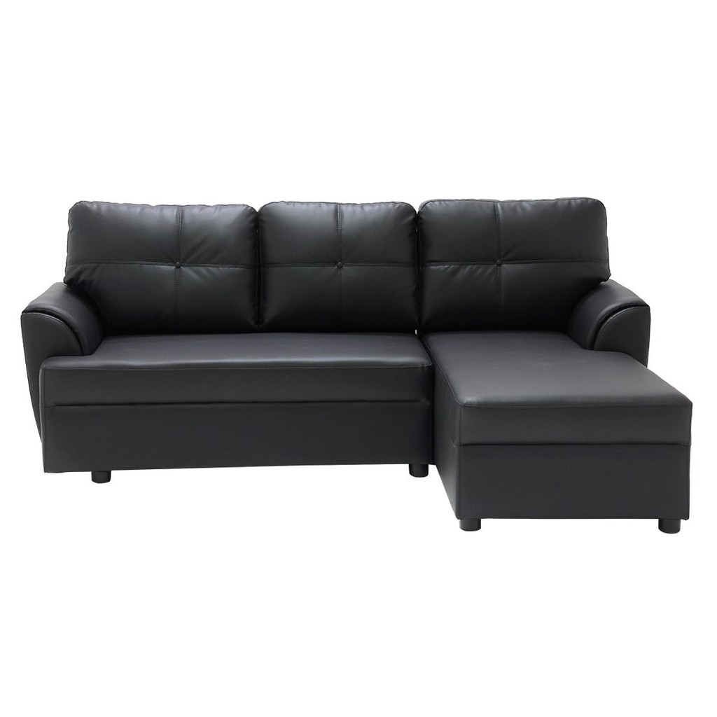 Koncept Furniture โซฟาเข้ามุมขวา รุ่น Riowa สีดำ (203x147x80 ซม.) แบรนด์ KONCEPT FURNITURE