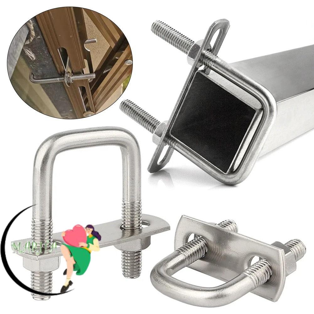 Marita 2 ชุดแคลมป์สี่เหลี่ยม, ท่อเหล็ก U-Bolt มุมขวา U-clamp, พร้อม Baffle M6 Squa Bolt