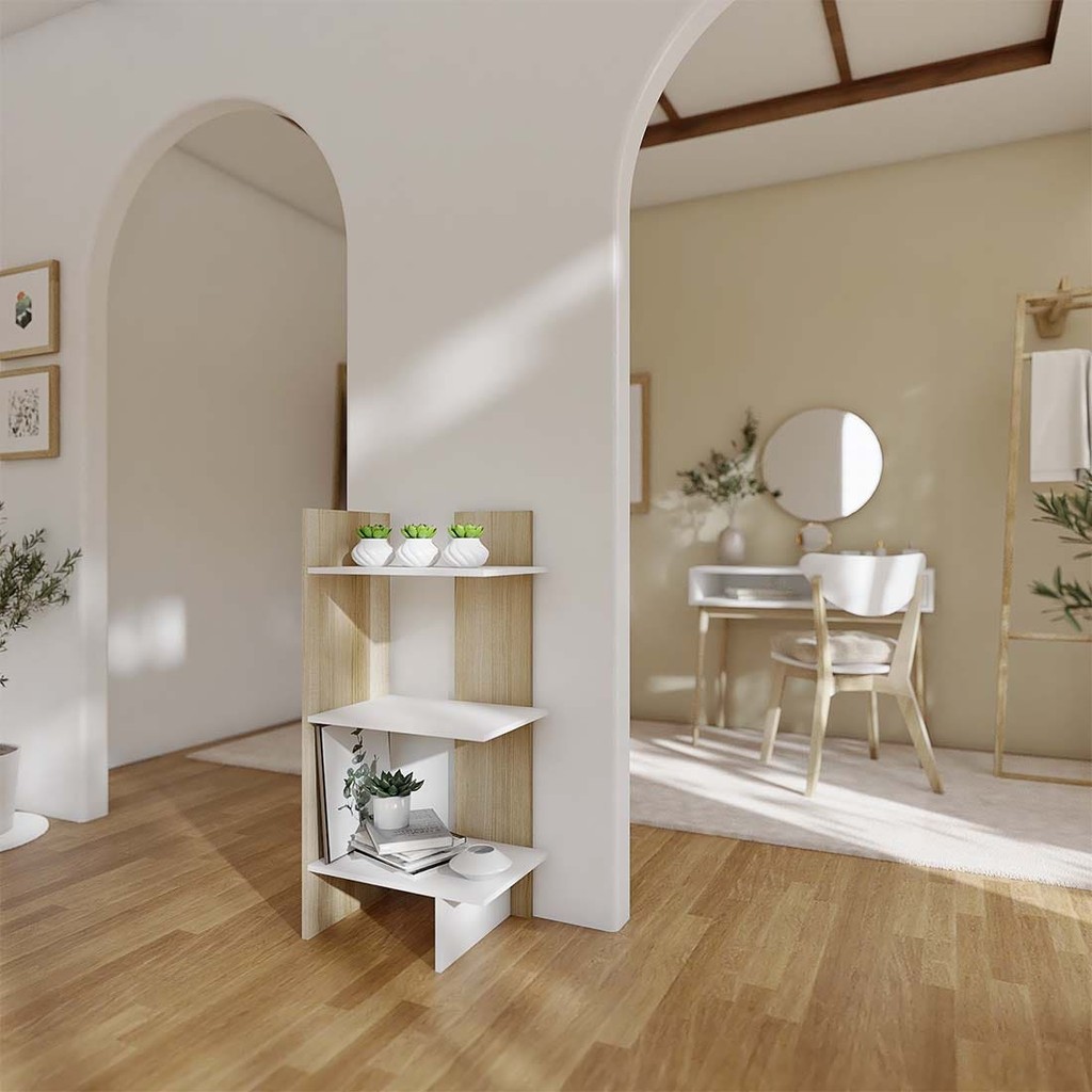 Koncept Furniture ชั้นวางซีดี/หนังสือ KC-PLAY รุ่น PEAK-S สีไม้อ่อน (45x30x90 ซม.) แบรนด์ KONCEPT FURNITURE