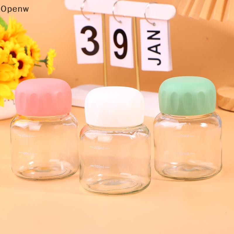 Openw ขวดน้ําแก้วขนาดเล็ก 300 มล. มินิกาแฟน้ําผลไม้ถ้วยชานมพร้อมขนาดพกพาสําหรับเด็กดี