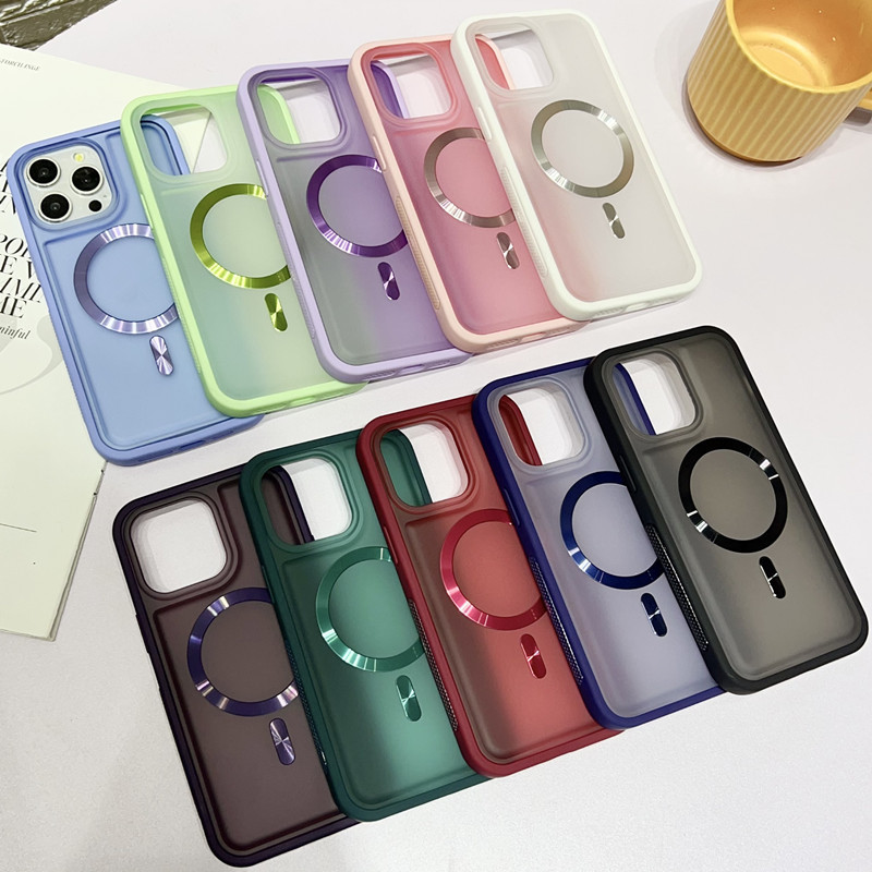 แฟชั่น Frosted ไร้สายชาร์จกรณีใช้งานร่วมกับ iphone16 15 14 13 12 11 pro max Frosted ขนมปังหนา Shock-proof เคสโทรศัพท์ป้องกันกรณี