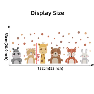 ยีราฟหมีสิงโตฟ็อกซ์การ์ตูนสติ๊กเกอร์เด็กตกแต่งห้องสติ๊กเกอร์ติดผนัง