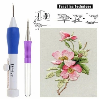 จัดส่งภัยใน24ชั่วโมง ชุดเข็มปักผ้า ชุด9ชิ้น ​ปากกาปักผ้าpunch needle ปรับได้ เครื่องมือถักนิตติ้ง ปักครอสติช