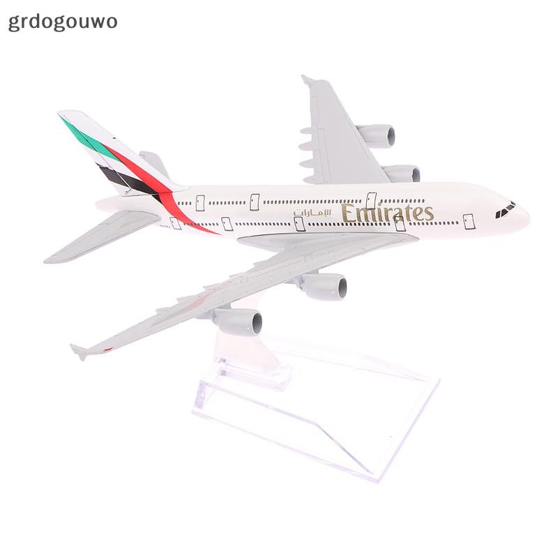 Grdog 16 ซม.1:400 เครื่องบินโลหะ Replica Emirates Airlines A380 เครื่องบิน Diecast รุ่นการบินเครื่องบินของเล่นสะสมสําหรับชาย th