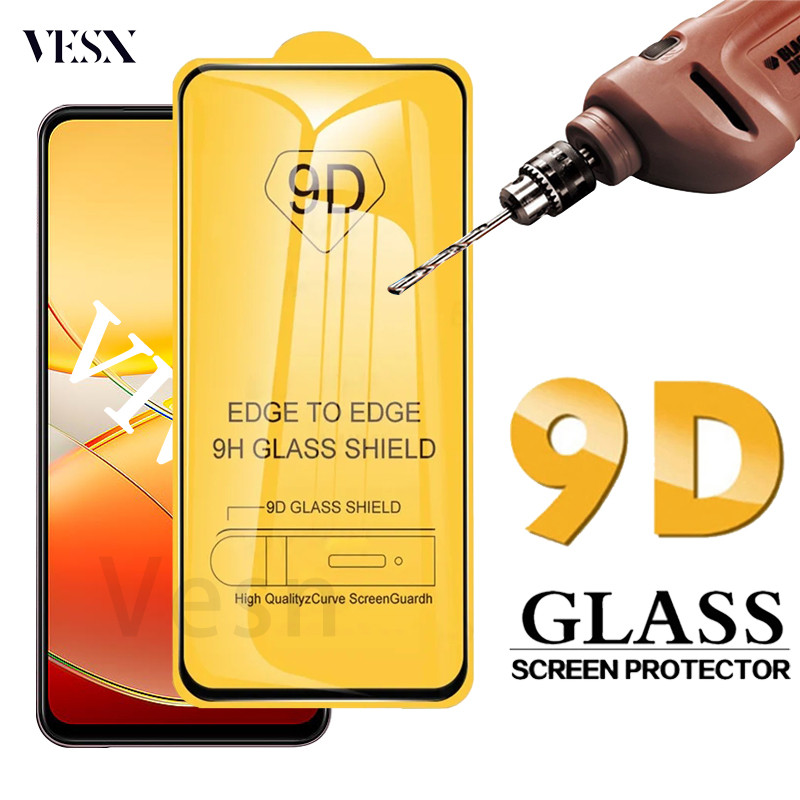 ฟิล์มกระจกแบบเต็มจอ 9D กาวเต็มแผ่น อย่างดี VIVO Y200 Y200e Y100 Y58 Y38 Y36 Y35 Y28 Y28s Y27 Y27s Y22 Y22s Y19s Y18 Y18i Y17s Y16 Y03 Y03T Y02 Y02T Y02s T3 T3x 4G 5G 2024