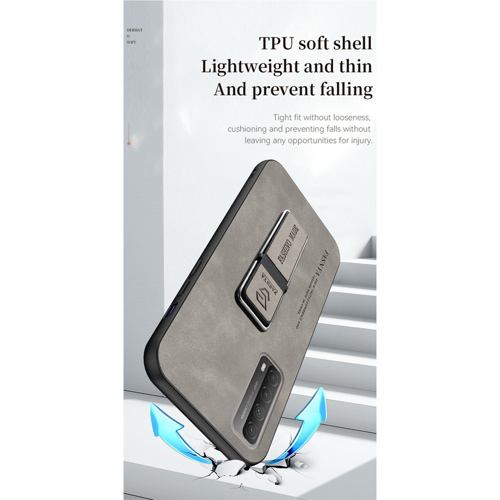 สําหรับ Huawei Y7A เคสโทรศัพท์หนังนิ่มหนังแกะหรูหราพร้อมที่ยึดในรถยนต์แบบแม่เหล็กมัลติฟังก์ชั่น - รูปที่ 6