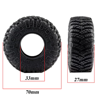 4PCS 1.3 "ล้อยาง 70*27 มม.โคลน Terrain Tyre ชุดสําหรับ 1/18 TRX4M 1/24 SCX24 RC Crawler รถ