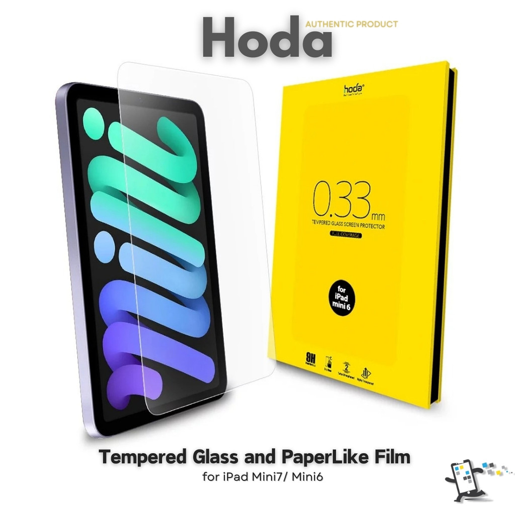 Hoda Tempered Glass ฟิล์มกระจกนิรภัยและฟิล์มกระดาษสำหรับ iPad Mini 7 (2024) และ iPad mini 6