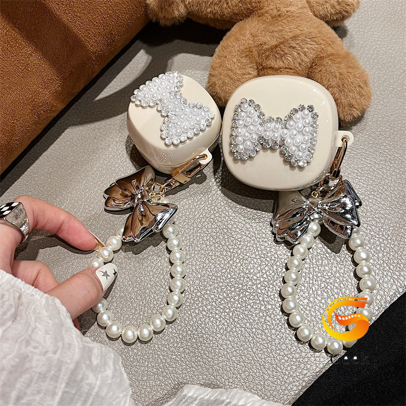 สําหรับ Baseus Bowie WM01 WM02 เคส Case Headphone Case New ผีเสื้อสีขาวโบราณน่ารัก