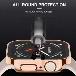 2 in1 ที่อยู่อาศัยกระจกนิรภัย for Apple Watch Ultra/SE 3 2 49mm 46mm Series 11 10 9 8 7 6 5 4 IWatch 40mm 41mm 44mm 45mm