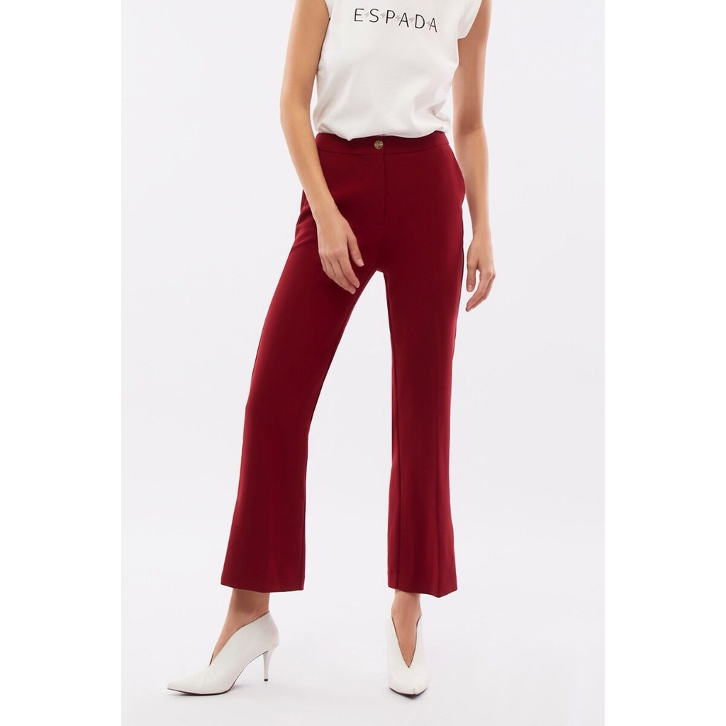 ESPADA กางเกงทรงบูทคัท ผู้หญิง สีแดงมารูน | Bootcut Trousers | 04661