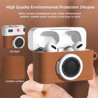 เคสแฟชั่นออกแบบกล้อง เหมาะสําหรับ for airpods 4 เคส 3 Pro 2 ซิลิโคนป้องกันฝาครอบ พร้อมฝาครอบพวงกุญแจ เปลือกกันกระแทก