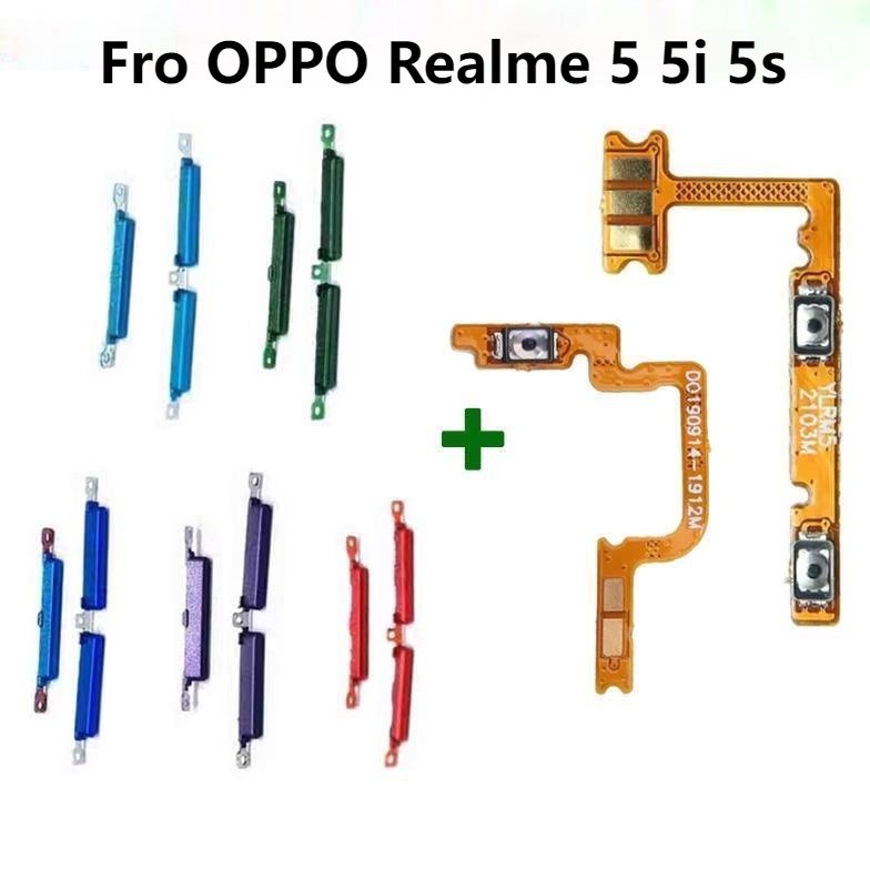 ปุ่มปรับระดับเสียงไฟ flex สําหรับสายดิ้นปุ่มสวิตช์ Oppo realme 5 5i 5S ON OFF