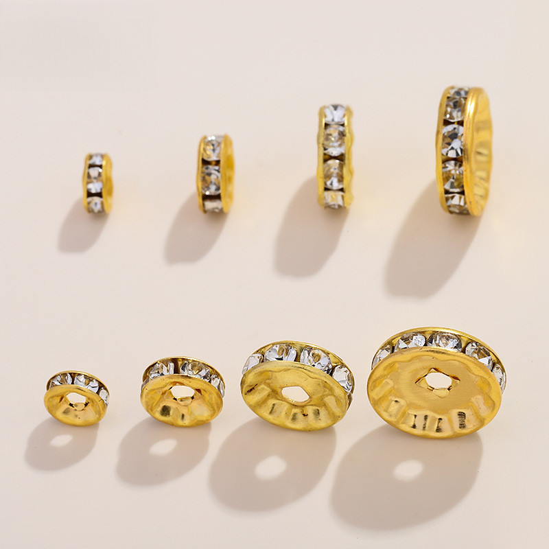 50pcs เพชรลูกปัดพาร์ทิชันเพชร DIY สร้อยข้อมือสร้อยคอเครื่องประดับขายส่ง