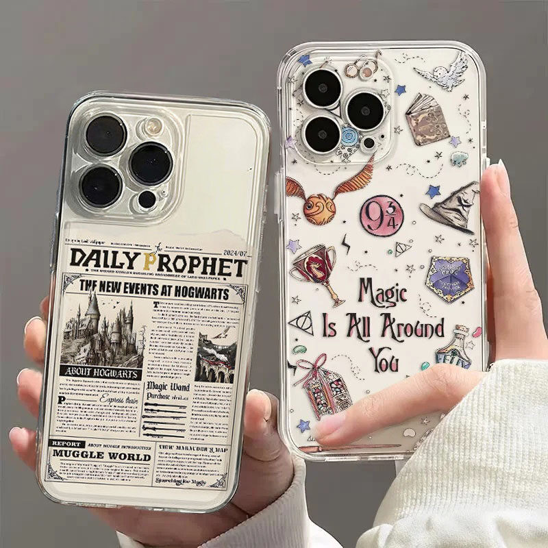 เคสโทรศัพท์สําหรับiphone 13 12 11 Pro Max Mini 6 6S 7 8 Plus X XS Harry Potterอะนิเมะการ์ตูนป้องกันใสนุ่มปกหลัง