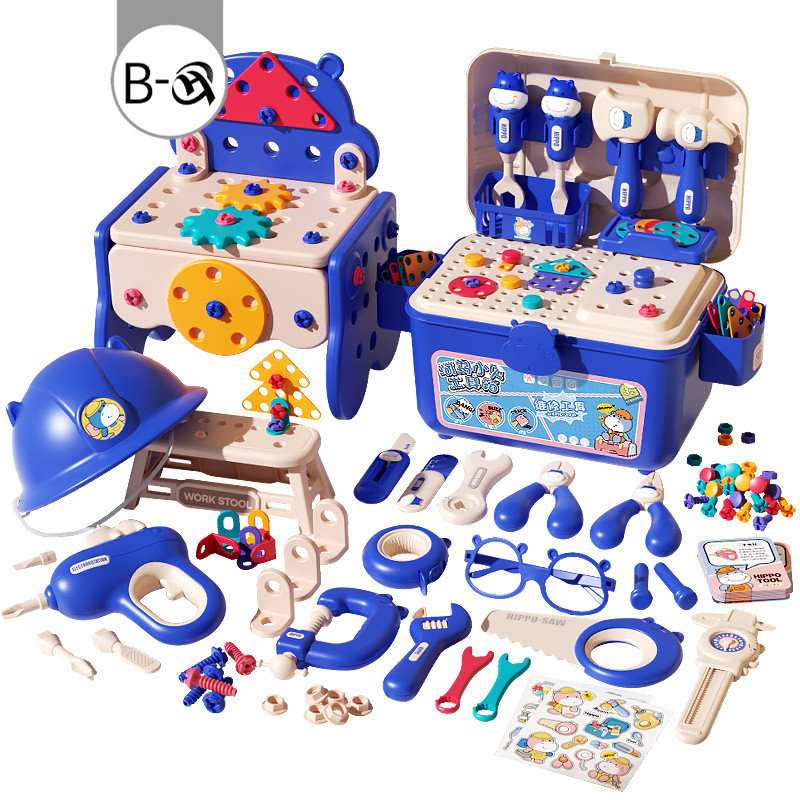 BHQ ของเล่นเครื่องมือช่าง ของเล่นเด็กผู้ชาย การจําลองการขันสกรูสว่านไฟฟ้า ของเล่