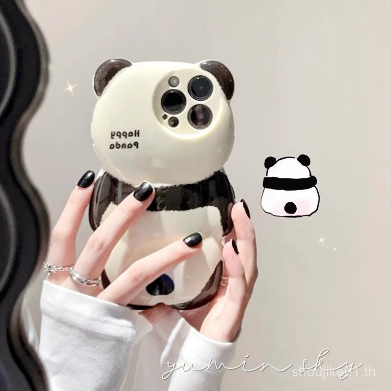 เคสโทรศัพท์สามมิติ121115สีดำและสีขาวสำหรับ Apple PLUS ซิลิโคนลายการ์ตูนแพนด้า3รุ่นใหม่ iphone14promax1 mfxc
